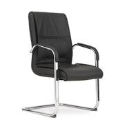SDA287MZ Silla de Trabajo Silla de Invitados de Cuero PU for Oficina en casa, for recepción, Oficina, reunión, Conferencia y Sala de Espera, Oficina, hogar con reposabrazos Silla Ligera(Negro)