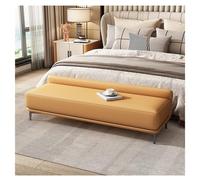 SDA287MZ Vestíbulo Banco de Almacenamiento Entrada Moderno Extremo Cama otomano tapizado Cuero for Dormitorio for pie copetudo Reposapiés Taburete con Patas Metal Vestíbulo(Orange,150 * 40 * 49cm)