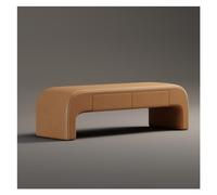 SDA287MZ Vestíbulo Banco de Almacenamiento Moderno, Banco otomano tapizado Cuero, Taburete Extremo Cama, Lindo Entrada for Dormitorio, Sala Estar, con 2 cajones Vestíbulo(Orange,150 * 45 * 43cm)