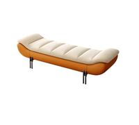 SDA287MZ Vestíbulo Banco de Cuero for Extremo Cama for Dormitorio, Banco otomano Almacenamiento tapizado, Entrada con for Sala Estar Vestíbulo(Orange,160 * 50 * 42cm)