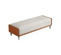 SDA287MZ Vestíbulo Taburete de Cama for Dormitorio, Banco for Zapatos, Largo, Entrada Lujo, Alta Gama, Taburete for sofá Sala Estar Vestíbulo(Orange+Off-White)