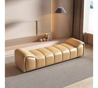 SDA287MZ Vestíbulo Taburete de Cuero for cabecera Cama, Sencillo y Moderno, for Dormitorio, Ligero, Lujo, for guardarropa, Banco Largo, Zapatero Vestíbulo(Orange,Pequeño)