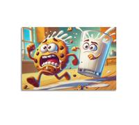 SDAEWUBB Póster decorativo con diseño de galletas saliendo de la leche para pared y arte impreso moderno para dormitorio familiar, 20 x 30 cm