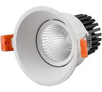 SdaryWare Foco empotrable de 10 W, luz LED de Techo, lámpara de Pared de Lavado con clasificación de Fuego, Panel Redondo Blanco y Negro, lámparas de Acento Impermeables para baño,Blanc-Natural Light