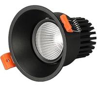 SdaryWare Foco empotrable de 10 W, luz LED de Techo, lámpara de Pared de Lavado con clasificación de Fuego, Panel Redondo Blanco y Negro, lámparas de Acento Impermeables para baño,Nero-Natural Light