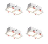 SdaryWare Foco empotrable LED Cuadrado de Doble Cabezal, antideslumbrante, 14 W, 3000 K-6000 K, ángulo Ajustable, Deflector Blanco para Interiores.,4000k