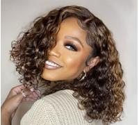 SdaryWare Pelucas Cortas y rizadas, Cabello Africano Corto y Rizado de Color castaño Medio, Fibra química, Peluca de Corte Pixie, Pelucas Europeas y Americanas, para Mujeres A (A)