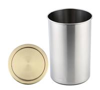 SdaryWare Tapa basculante de Acero Inoxidable para Basura de Cocina, Tapa de Aleta de Equilibrio incorporada en la encimera, Cubo de Basura Empotrado Redondo, Cubo de Basura o(Titanio)