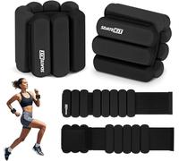 SDATEKIT Pesas de tobillo y muñeca de 1 libra para mujer, juego de 2 (total 2 libras), pulseras de silicona ajustables para yoga, pilates, PT, caminar de bajo impacto y uso durante todo el día, diseño