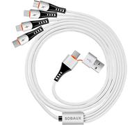 SDBAUX Cable de Carga Múltiple 6 en 1 [3A 1.2M], USB A/USB C a 4 en 1 con Conectores 2*iP/Tipo C/Micro USB, para Teléfonos iOS, Android Galaxy S25, S24, LG, Sony, Hoor View, Moto, Xiaomi, PS5, Oneplus