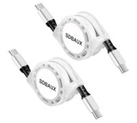 SDBAUX Cable USB C a USB C 2Pack/1M,Cable de PD 60W Retráctil USB Tipo C a Tipo C,Carga Rápida para Series iPhone 17/16/15,Samsung Galaxy S25,MacBook Air/Pro,Lenovo,iPad Pro,Huawei,LG,Sony,PS5