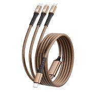 SDBAUX PD 100W Cable USB-C a Multi 3 en 1, 1.2M Nailon Trenzado 27W Phone+100W Tipo C+10W Tipo C Conectores, Carga Rápida para Phone 17/16/15/14/13/12 Serie, Galaxy S25, Huawei, iPad, MacBook Air/Pro
