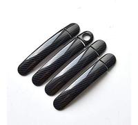 SDCDKLPEPT Manija De Puerta De Automóvil Pegatinas Para De Puerta De Coche Para Skoda Para Yeti 2009-2017, Fibra De Carbono, Color Plata, 2 Orificios Para Cerradura( Black 1 Keyhole)
