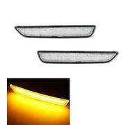 SDCDKLPEPT Parachoques Delantero Y Trasero Del Coche Para Ford Para Mustang Para Base GT Para Shelby GT500 Boss 302 2010-2014 Luz De Indicador Lateral Blanca Luces traseras(2pc Clear Lens Amber)
