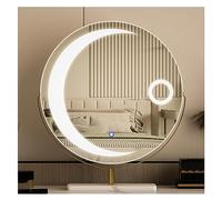 SDCFFC Specchio da scrivania Moon, Specchio da trucco girevole a 360°, 3 Colori dimmerabili, Specchio per il trucco con Luce LED a sfioramento, dimensioni 15,7 * 20,5 pollici e 17,7 * 22,4 pollici.