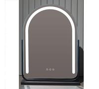 SDCFFC Specchio da trucco girevole a 360° con Luce LED, A - Specchio da trucco ricaricabile, B - Specchio per il trucco Non ricaricabile, 3 Colori di illuminazione, controllo Touch intelligente