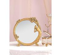 SDCFFC Specchio da trucco retrò Francese intagliato, Specchio da Terra Vintage dorato, Specchio da tavolo Decorativo Antico per il trucco
