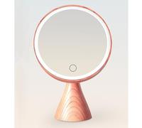 SDCFFC Specchio per il trucco a LED in Legno massello, Specchio da tavolo con Luce, Specchio portatile con Luce a tre Colori.