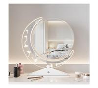 SDCFFC Specchio per il trucco con illuminazione a LED, 3 Colori di Luce, intensità Luminosa regolabile in Continuo, Specchio da trucco girevole a 360°, ideale per il bagno e la Camera da letto.