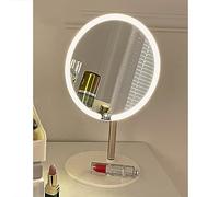 SDCFFC Specchio per il trucco con illuminazione Bianca, Specchio cosmetico con 3 Colori, ricaricabile tramite USB.