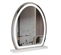 SDCFFC Specchio per il trucco con tre modalità di illuminazione a Colori, A - ricaricabile e B - Non ricaricabile. Due stili di Specchio da trucco: Cornice in Metallo, Design con controllo Touch.