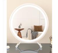 SDCFFC Specchio per il trucco Rotondo con Luce a tre Colori, controllo Touch intelligente, Specchio per il trucco Moderno e semplice, adatto a vari bagni e camere da letto.