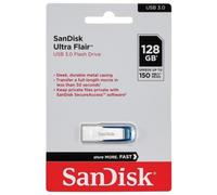 SDCZ73-128G-G46B Pendrive USB 3.0 128GB R: 150MB/s USB A ULTRA FLAIR azul SANDIS
