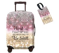 SDDFRHGH - Fundas de equipaje aprobadas por la TSA, elásticas y lavables, fundas protectoras para maletas (talla S: 45,7 a 81,3 cm), Versículo de la Biblia Brillo Brillante, S (For 18-20 inch suitcase