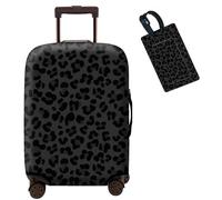SDDFRHGH Fundas de Equipaje, Fundas de Maleta aprobadas por la TSA, elásticas, Lavables, Fundas Protectoras de Equipaje para Maleta (S: 18-32 Pulgadas), Estampado de Leopardo Negro, M (For 22-24 Inch