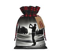 SDEGTHO 1 bolsa de mano de golf en blanco y negro de 21 x 30 cm con cordón para regalo elegante de Halloween