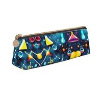 SDEGTHO Abstract Science Chemistry - Estuche triangular de piel con cremallera y gran capacidad de almacenamiento, blanco, One Size, Art Deco