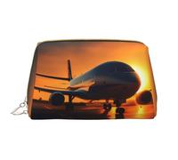 SDEGTHO Airplane At Sunset Bolsa de almacenamiento, pequeña bolsa de maquillaje para bolso, bolsa de maquillaje de viaje, mini bolsa de cosméticos, color blanco, talla única, White, Talla única