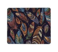 SDEGTHO Alfombrilla de mouse con borde de bloqueo de superficie lisa de plumas de pavo real, base de goma duradera para un control preciso del cursor