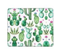 SDEGTHO Alfombrilla de ratón de grado profesional con diseño de flor de cactus, con borde de bloqueo y goma antideslizante para una superficie de escritorio estable