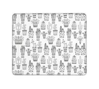 SDEGTHO Alfombrilla de ratón de grado profesional con diseño de plantas de cactus, con borde de bloqueo y goma antideslizante para una superficie de escritorio estable