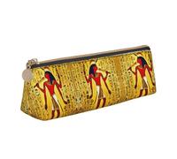 SDEGTHO Ancient Egypt Tribe Series - Estuche triangular de piel con cremallera para lápices con gran capacidad de almacenamiento, blanco, One Size, Art Deco