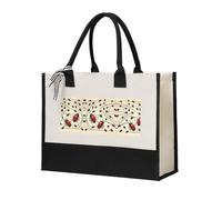SDEGTHO Art Ladybug - Bolsas de lona para mujer, bolsa de regalo reutilizable para compras de comestibles, Beige, One Size