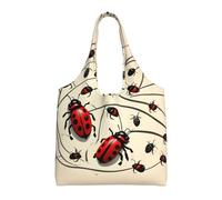 SDEGTHO Art Ladybug - Bolsas económicas de un solo hombro, bolsas de tela ligeras y reutilizables, adecuadas para regalo, NEGRO, One Size