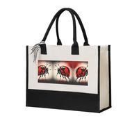 SDEGTHO Art Ladybug Tracks - Bolsas de lona para mujer, bolsa de regalo reutilizable para compras de comestibles, Beige, One Size