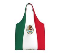 SDEGTHO Banderas de México económicas con un solo hombro, bolsas de tela ligeras y reutilizables para comestibles, adecuadas para regalo, NEGRO, One Size