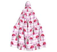 SDEGTHO Bata gótica de flamenco tropical y piña de verano, capa larga para adulto, disfraz medieval de Halloween