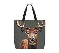 SDEGTHO Beauty Deer - Bolsa de poliéster para todos con bolsillos interiores, bolsa para laptop con cremallera para viajes de trabajo, NEGRO, One Size