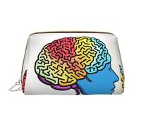 SDEGTHO Bolsa de almacenamiento para cerebro izquierdo y derecho, pequeña bolsa de maquillaje para bolso, bolsa de maquillaje de viaje, mini bolsa de cosméticos, color blanco, talla única, White,