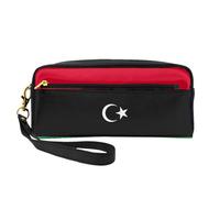 SDEGTHO Bolsa de maquillaje de viaje para mujer, diseño de bandera de Libia, bolsa de maquillaje, bolsa de aseo portátil, organizador de accesorios, NEGRO, One Size