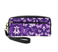 SDEGTHO Bolsa de maquillaje de viaje para mujer, diseño de mariposas moradas, bolsa de maquillaje, bolsa de aseo portátil, organizador de accesorios, NEGRO, One Size