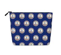 SDEGTHO Bolsa de viaje versátil con bandera del estado de Virginia, bolsa de maquillaje de gran capacidad, bolsa de cosméticos con cremallera, bolsa de aseo, NEGRO, One Size