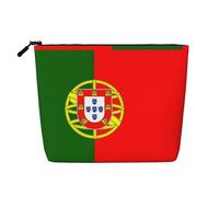 SDEGTHO Bolsa de viaje versátil con bandera portuguesa, bolsa de maquillaje de gran capacidad, bolsa de cosméticos con cremallera, bolsa de aseo, NEGRO, One Size