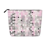 SDEGTHO Bolsa de viaje versátil con lunares grises y blancos y modernos, bolsa de maquillaje de gran capacidad, bolsa de cosméticos con cremallera, Black, Talla única