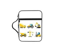 SDEGTHO Bolsa organizadora multifuncional de dibujos animados para maquinaria pesada con compartimentos interiores, práctica bolsa de libros para biblioteca escolar