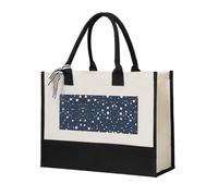 SDEGTHO Bolsas de lona azul marino con diseño de cielo y estrellas para Halloween, bolsa de regalo de lona, bolsa de regalo reutilizable para compras de comestibles, Beige, One Size